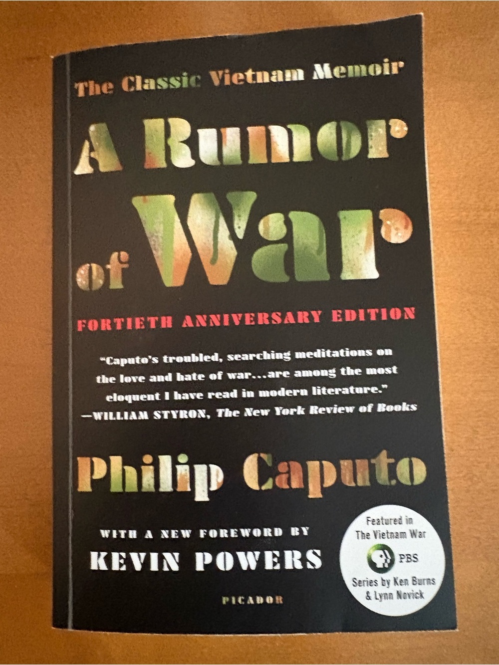 A Rumor of War Capitol 40th Anniversary Edition 2017 Paperback VG